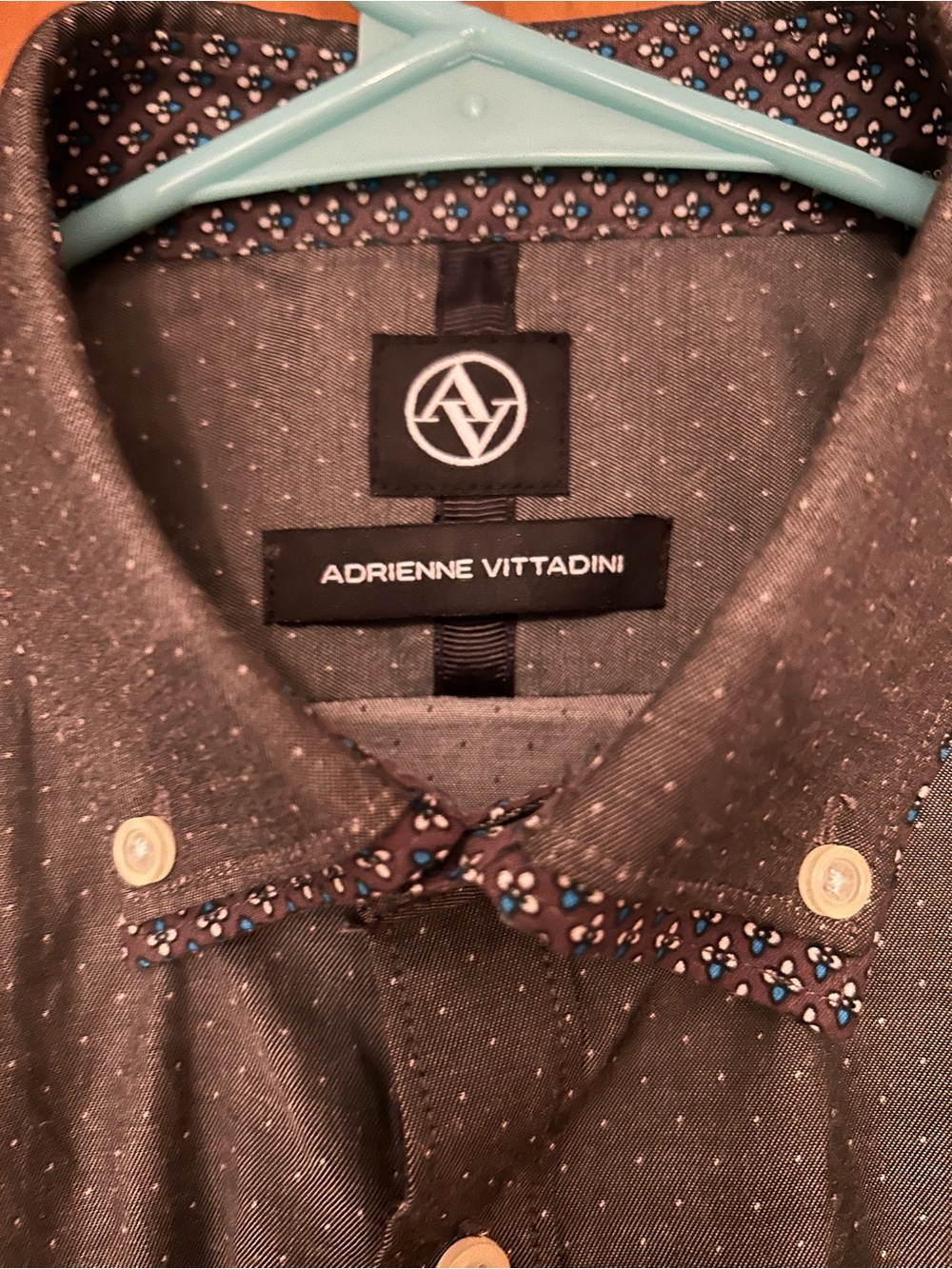 Adrienne Vittadini Men's Long-Sleeve Black Button-Down Shirt